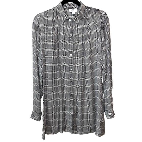 J. Jill Tops - J. Jill Tunic Blouse Size XS Oversize Houndstooth Office Business Casual Capsule
